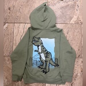 NWT 365 Kids Size 7 Green Dinosaur Graphic Hoodie